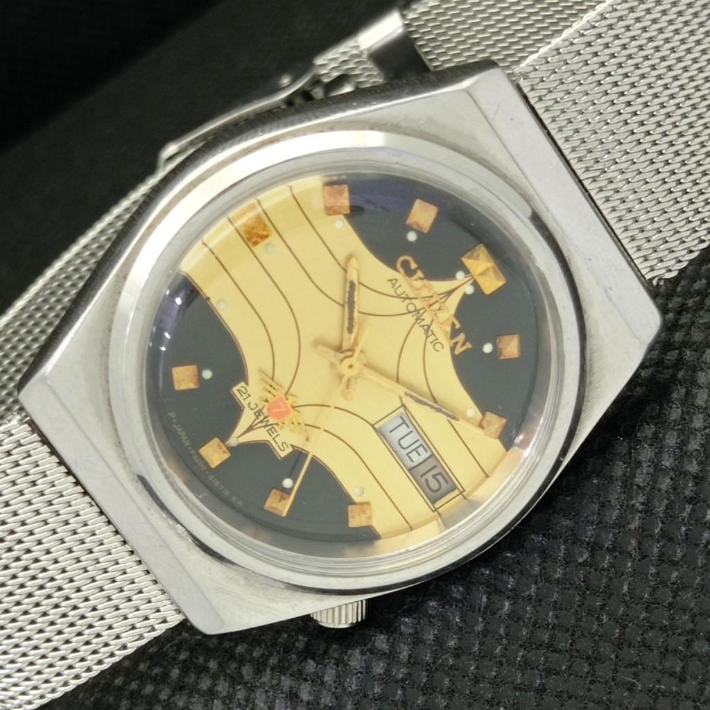 

USED VINTAGE CITIZEN AUTO 8200 JAPAN MENS D/D ORIGINAL DIAL WATCH 573-a304388-2 SKU573-a304388