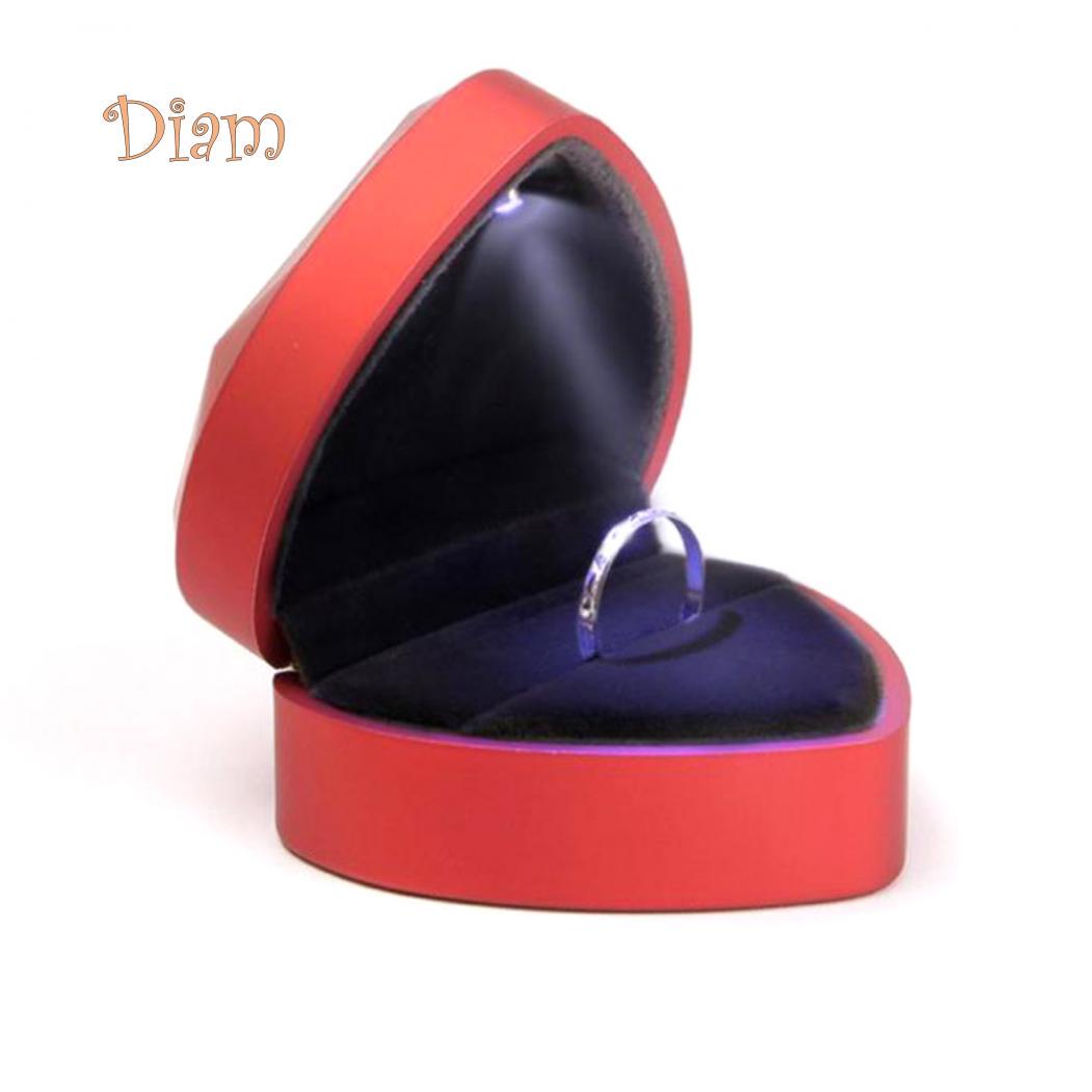 

CO & LO в форме сердца, светодиодный светильник, кольцо-держатель, коробка, предложение, чехол для хранения обручального кольца One Size красный