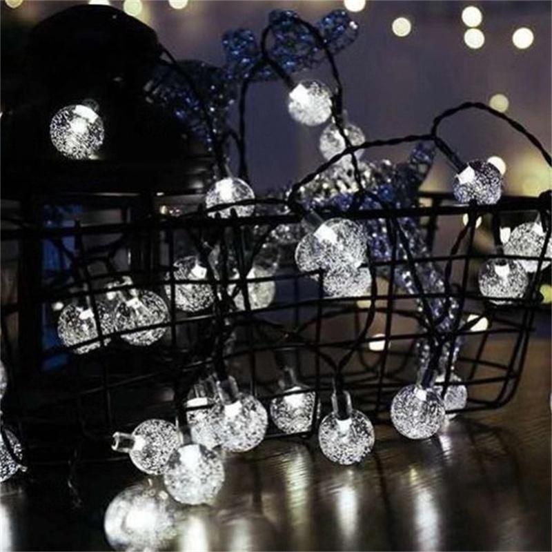 Solar Globe Lights for Garden Holiday Party Decoration 20/50/100LED Garden Lights Outdoor Solar String Lights Ramadan Decoration 12M 100LEDS белый