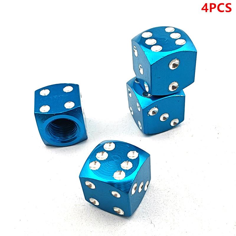 4Pcs Aluminum Alloy Tire Valve Caps Dice Wheel Stem Tyre Tire Wheel Stem Air Valve Dust Cover For Car Truck Motorcycle Bike