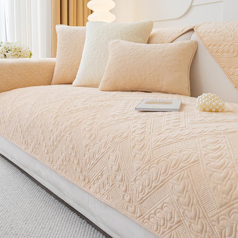 Winter Plush Sofa Cushion Non-Slip Thickened Autumn And Winter  New Seat Cushion Gray Leather Sofa Cover Cover Cloth Towel