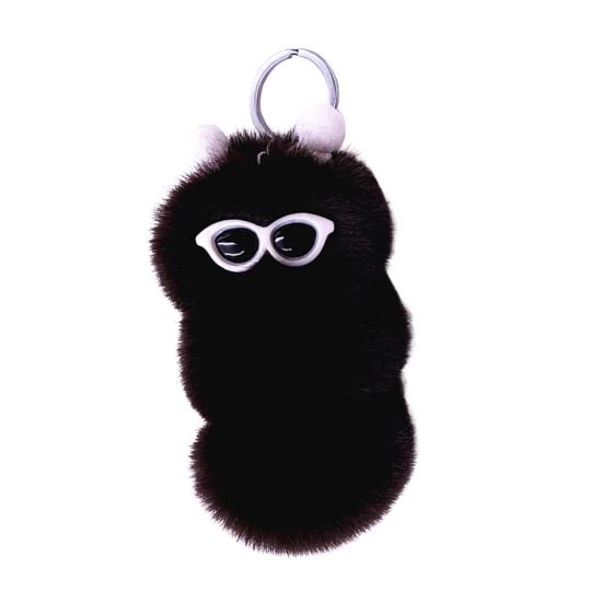Plush Backpack Accessory Sunglasses Caterpillar Keychain, Stuffed Keyring Pendant for Cartoon Ornament Bags & Car Keys, Decorative Purse Key Chain