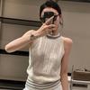 American Style Round Neck Cable Knit Top Knitted Vest Designed Summer Slim Fit Slimming Sleeveless