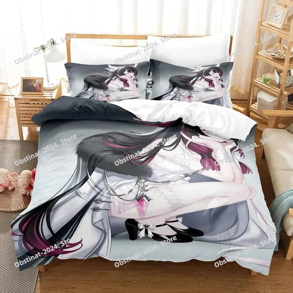 Genshin Impact Columbina Bettwäsche Set Einzelbett Twin Full Queen King Size Aldult Bettbezug Kawaii Bettsets für Jungen Schlafzimmer