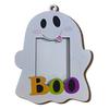 Halloween Keepsake Frame Cute Ghost Wooden Photo with Hanging Rope, Creative Family Display Picture for Holiday Party Decor And Home Wall Decoration