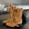 New Fashion Trend Vintage Western Style Women's Pointed Toe Tall Boots -Comfortable Lightweight Height Increase Not Tired Feet Boots
