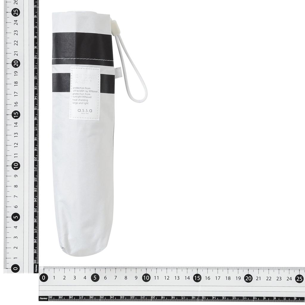 Francfranc Heat Down Double Line Folding Ivory for both sunny and rainy Umbrella, 55cm, (Suitable weather)
