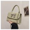 Spring Fashion Retro Butterfly Knot Shoulder Bag Street Style Pu Handbag Black White Pink Green