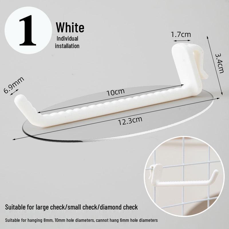 Nail-Free Grid Panel Hook for Wire Mesh Shelves - No-Drill Wall Storage Hooks for Kindergarten Display