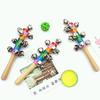 Crying Sensory Rattle Shaker Jingle 10 Bells Baby Kids Wooden Stick