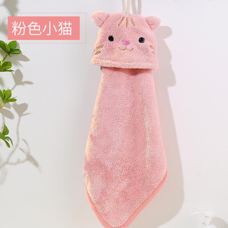 Wholesale Cartoon Cute Children'S Hand Towel For Kitchen And Bathroom, Absorbent Coral Fleece Towel, Hanging Hand Towel