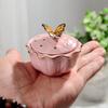 Ceramic Butterfly Jewelry Box with Lid Candy Jar Fine Home Nuts Powder Pill Sealed Jar Necklace Earrings Ring Storage Container