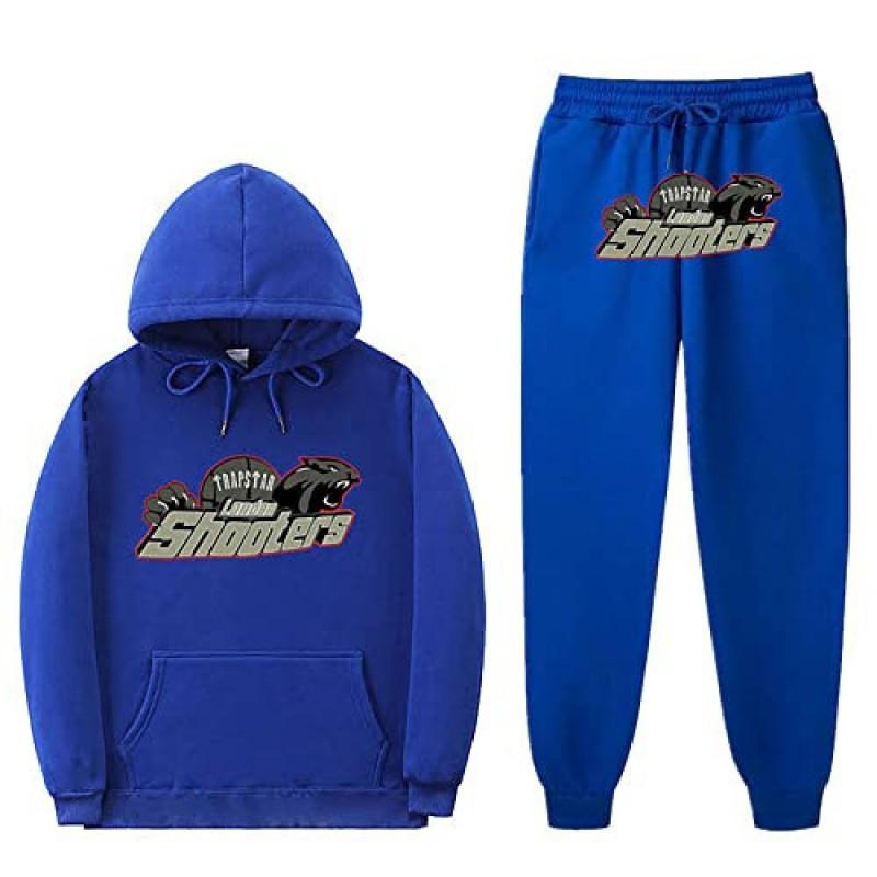 Mens Winter Warm Hooded Sweatshirt Jogger Set Cotton Blend Sport Outfit