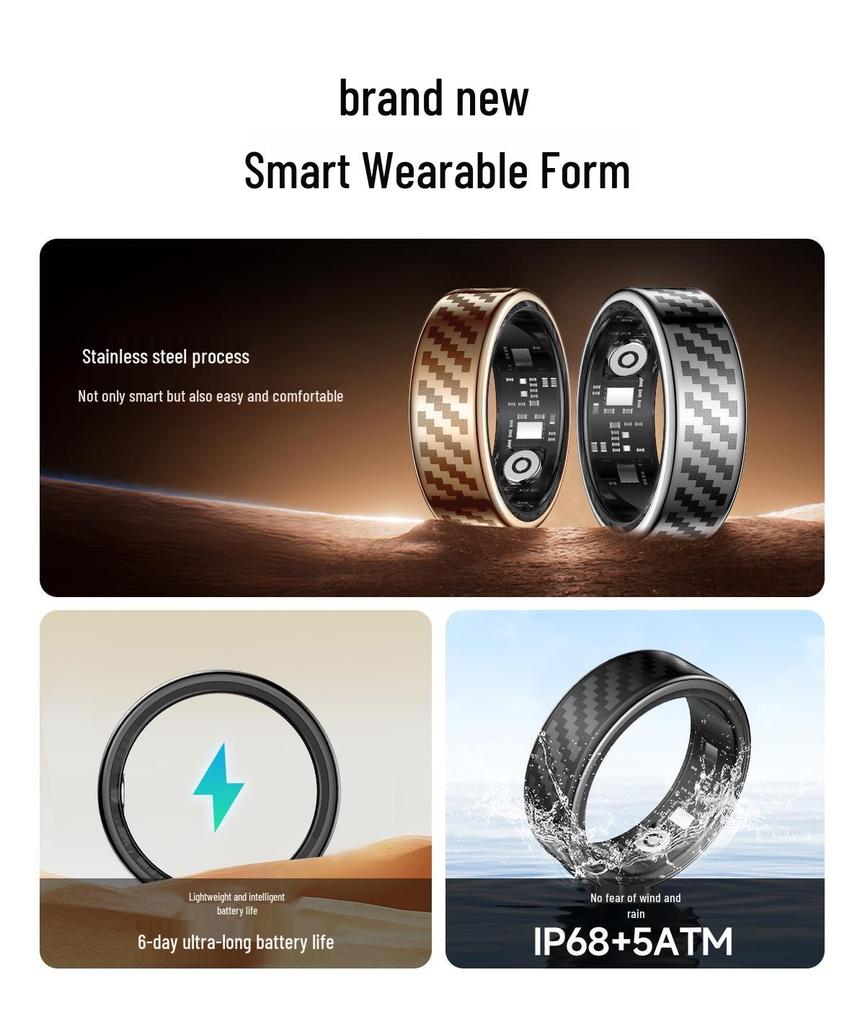 Smart Bluetooth Couple Ring: Heart Rate, Blood Oxygen, Blood Pressure, Sleep & Step Tracker.