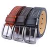 Men'S Medium Green Pin Buckle Belt Imitation Leather Personalized Microfiber Bottom Thick Belt Support