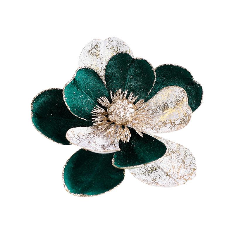 1 Piece of Fabric Flower Sparkling Tree Decoration Christmas Flowers Holiday Sparkling Frosted 22/15cm