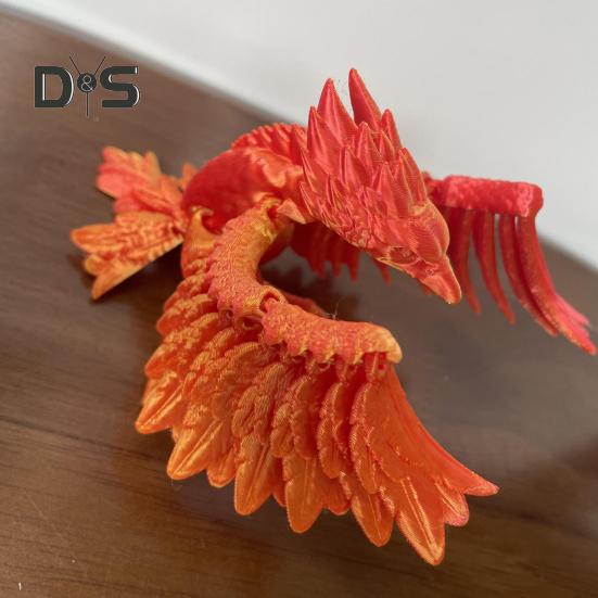 3D Printed Phoenix Figurine Movable Joints Colorful Bird Figure Articulated Animal Model Fidget Toy Home Office Desktop Decoration Ornament