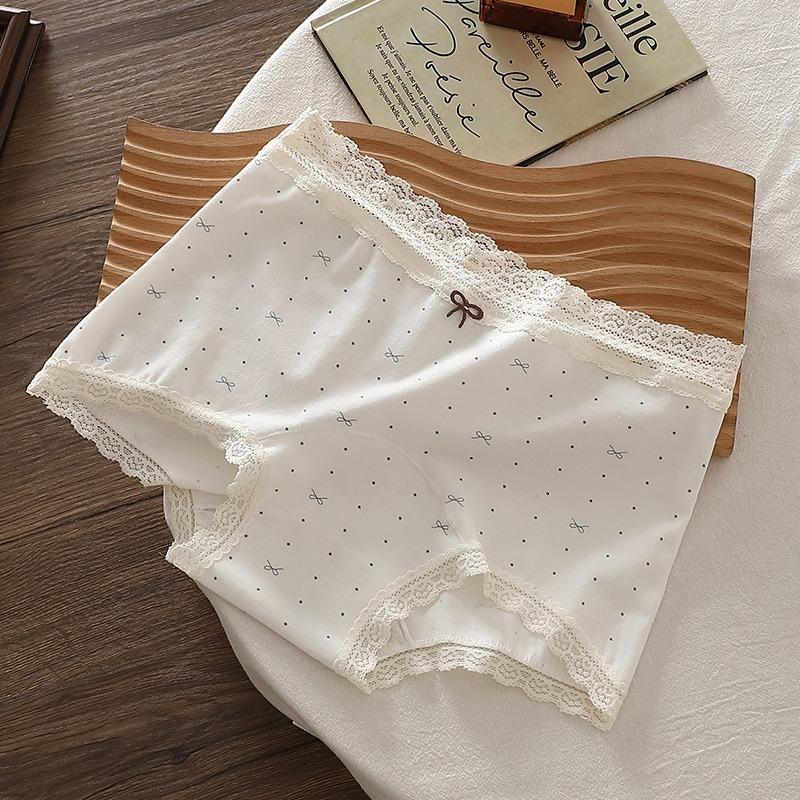 Sexy Straight-leg Pants with Elongated Crotch, High-waisted Long Cotton Ladies' Thong with Lace At The Crotch.