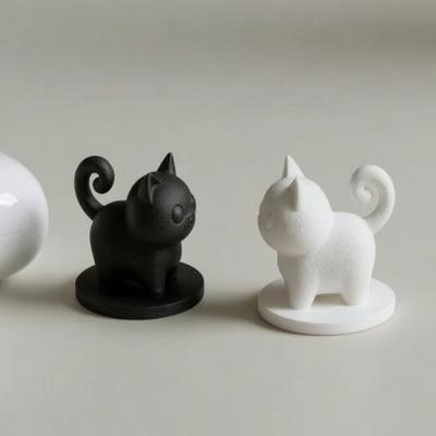 Figurina di Gatto Carino Stampata in 3D, Piccola Statuetta di Gattino Cartone Animato per Scaffale dell'Ufficio, Scrivania, Casa, Decorazione per Auto, Regali da Collezione per Amanti dei Gatti