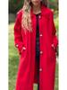 2024 Autumn/Winter Casual Long Solid Color Wool Overcoat Jacket