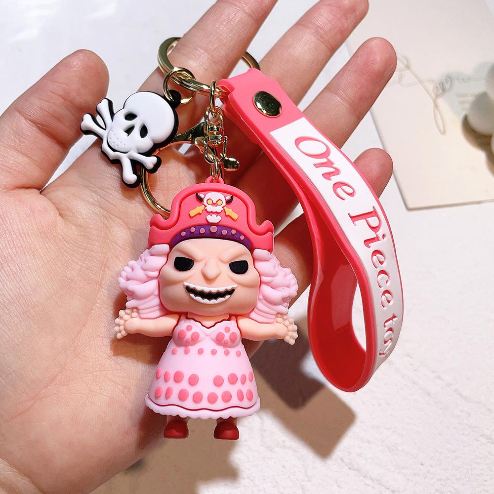 Anime One Piece Keychain Luffy Zoro Portgas·D· Ace Key Chain Llaveros Porte Clé Keyring Doll Bag Charm Pendent Car Keychains