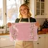 2pcs Set Kitchen Towels Pink Christmas Fairy Tale IllustrationHand Towels Christmas Decorations For Home Noel Dish Towels Gifts