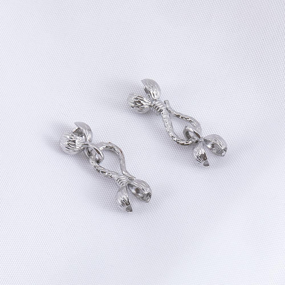 

2pcs 5pcs Crimp End Clasps Hook Bracelet Connector Flower Pepper Clasp Bud Connecting Button DIY Hair Jewelry Making Accessories 2pcs