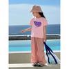 Pure Cotton Printed Korean Style Brand Children's Clothing Short-Sleeved T-Shirt 2024 Summer Girls' Base Shirt 27Home Baby Clothes