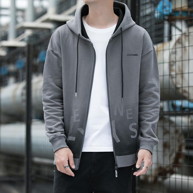 New Coat Men Ins Spring and Autumn Easy To Take Sports Leisure Brand Hooded Loose Zipper Cardigan Hoodie