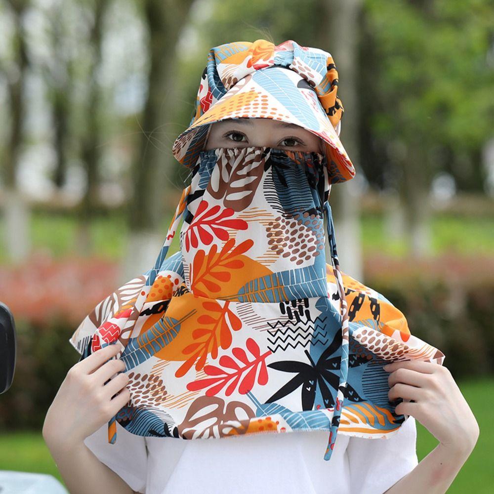 Fashion Quick Dry Face Mask Sun Hat Anti Uv Breathable Fisherman Hat Wide Brim Adjustable Tea Picking Work Hat Summer