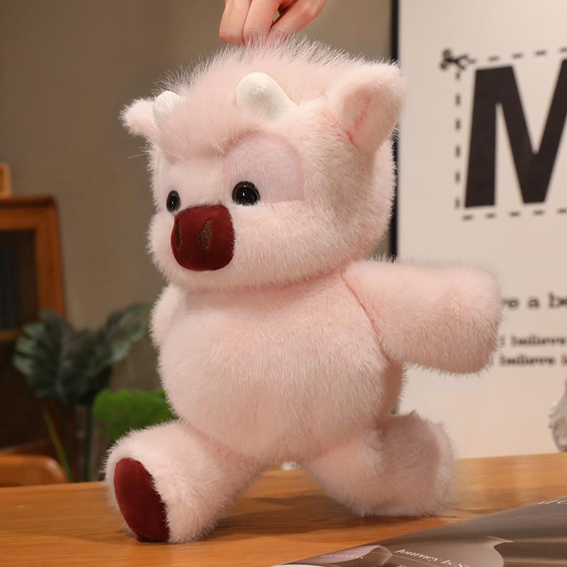 Adorable Highland Cattle Plush Toy 40cm Huggables Running Cow Stuffed Animal Made With Premium Soft Fabric, Soothing Companion