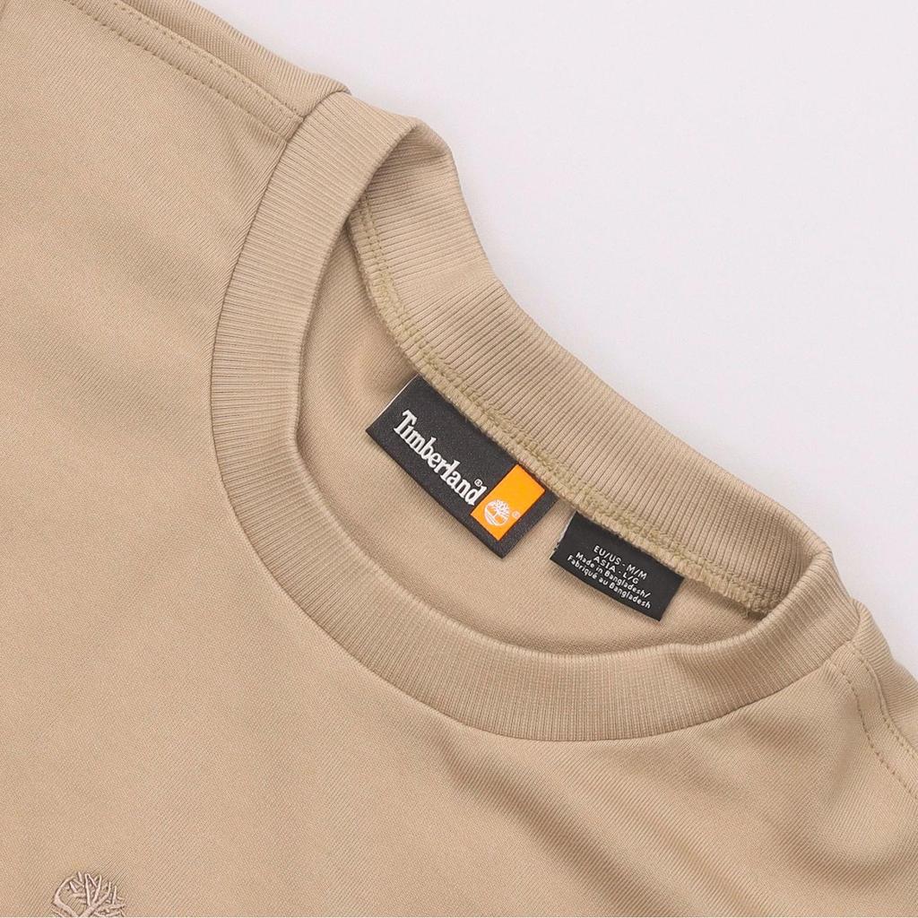 Timberland Solid Color Crew Neck Long Sleeve Pullover Sweatshirt Women tops Beige A5NQQ-DH4