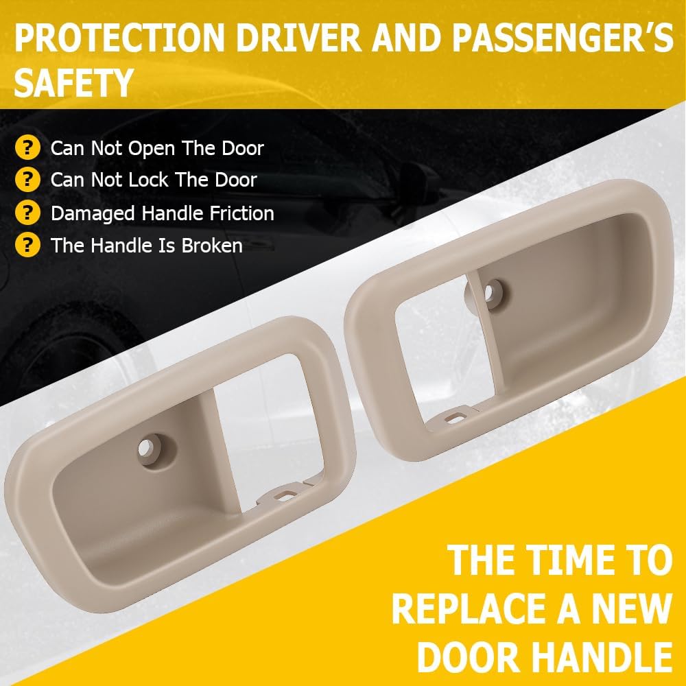OCPTY Door Handles Interior Rear Driver Left Passenger Right Side Replacement fit 2000-2006 for Toyota Tundra Inside Inter Door Handles Texture Beige