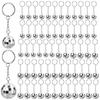 60 Pcs Mirror Disco Ball Keychain Silver 70S Disco Ball Keyring Bulk Mini Disco Ball Decoration 1.18 Inch & 0.79 Inch For Disco