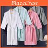 Waffle Cotton Bathrobe Unisex Lightweight Summer Loungewear