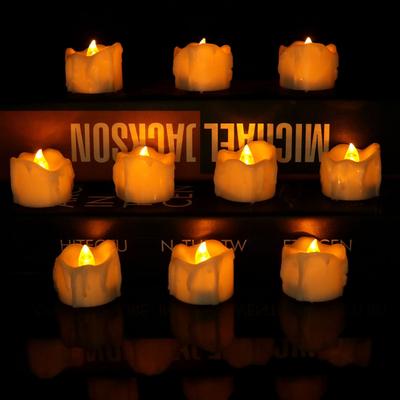 12 Pcs LED Flameless Tea Light Candles Flickering Electric Fake Candles Battery Operated LED Tea Lights with Warm Light