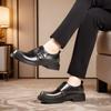 Men's business dress one-pedal office leather shoes breathable thick soles heightening big head leather shoes tooling Munch shoes men