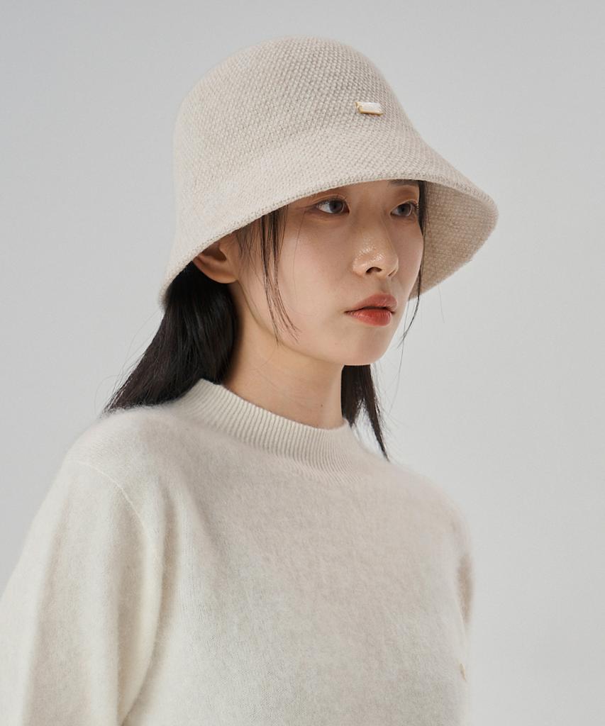 Aheule Lune Felted Wool Bucket Hat4_White
