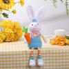 Easter Rabbit Plushie Toy with Carrot Flower Decorations Delightful Festive Gift Desktop Ornament Home Decor