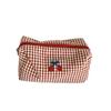 Red Cherry Plaid Makeup Bag Large Capacity Travel Cosmetic Organizer Case for Women Girl  Portable Pouch Card Coin Purse Case