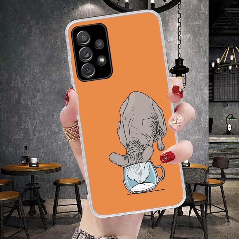 Lavaza Sphynx Sphinx Cat Phone Case For Samsung Galaxy A13 A14 A15 A16 A17 A53 A54 A55 A56 A57 A33 A34 A35 A36 A37 A23 A24 A25 A