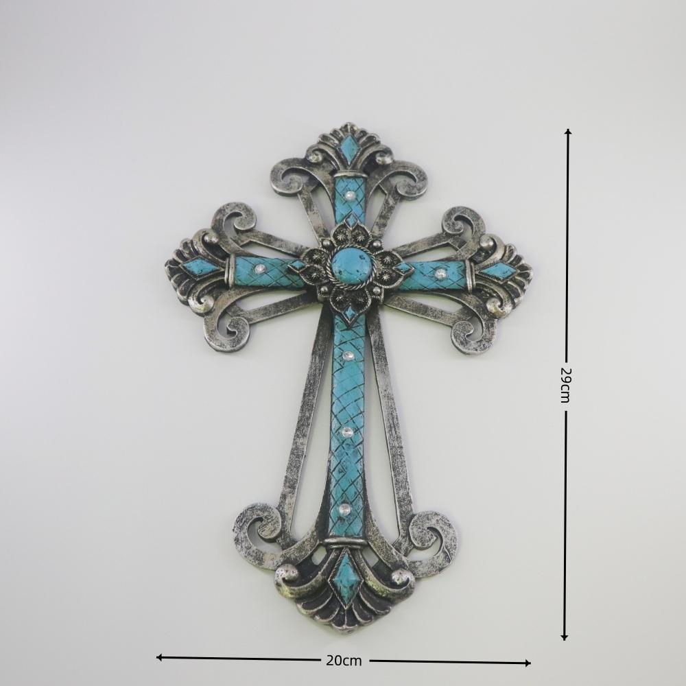Винтажная скульптура креста Настенный декор Религиозная вера Христианство Церковь Дом Гостиная Крестообразные декоративные аксессуары