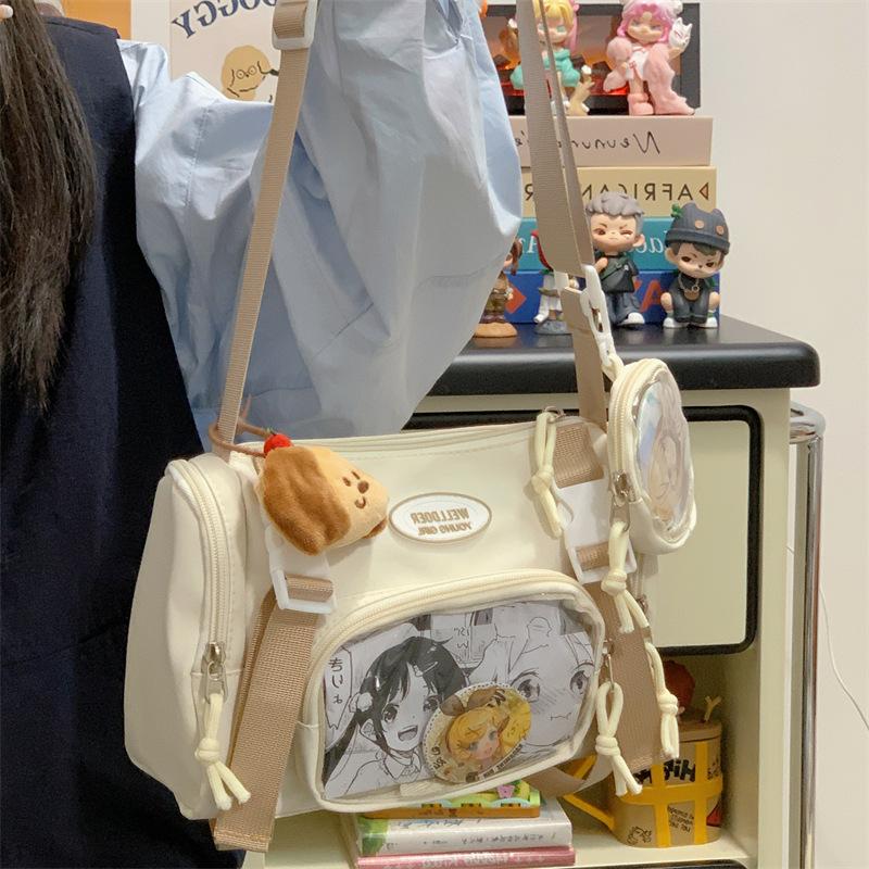 Japanese Niche Design Two-dimensional Transparent Pain Bag 10cm Baby Bag Lightweight Mobile Phone Bag Student Messenger Bag Female