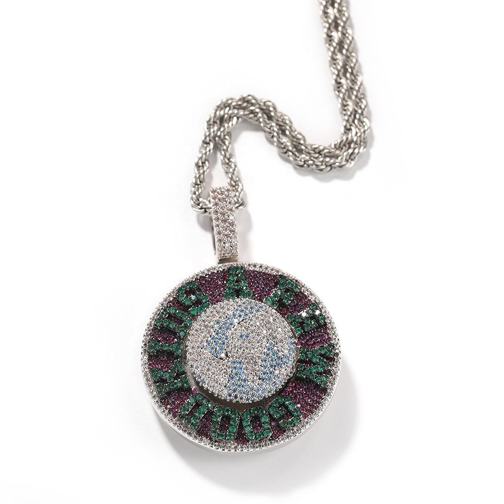 Hip Hop Street Drehbar AFGK Erdanhänger Ma Siwei Gleicher Kleiner Vollbesetzter Diamant Trend Halskette