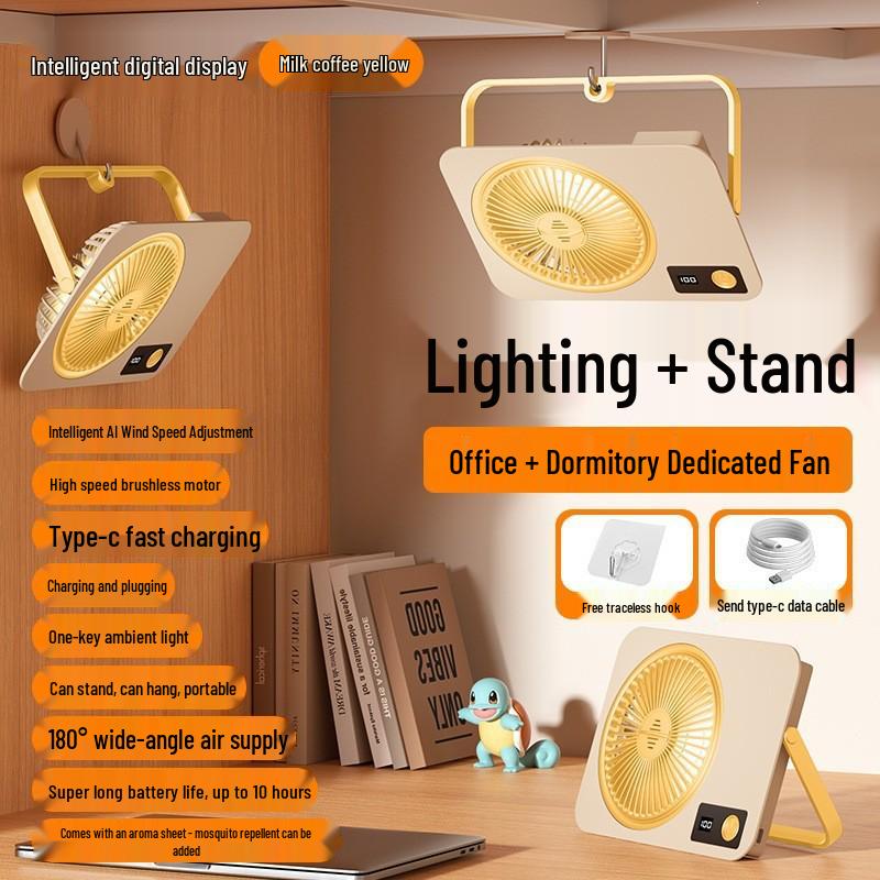 Rechargeable Desktop Fan with Three-Speed Adjustment
