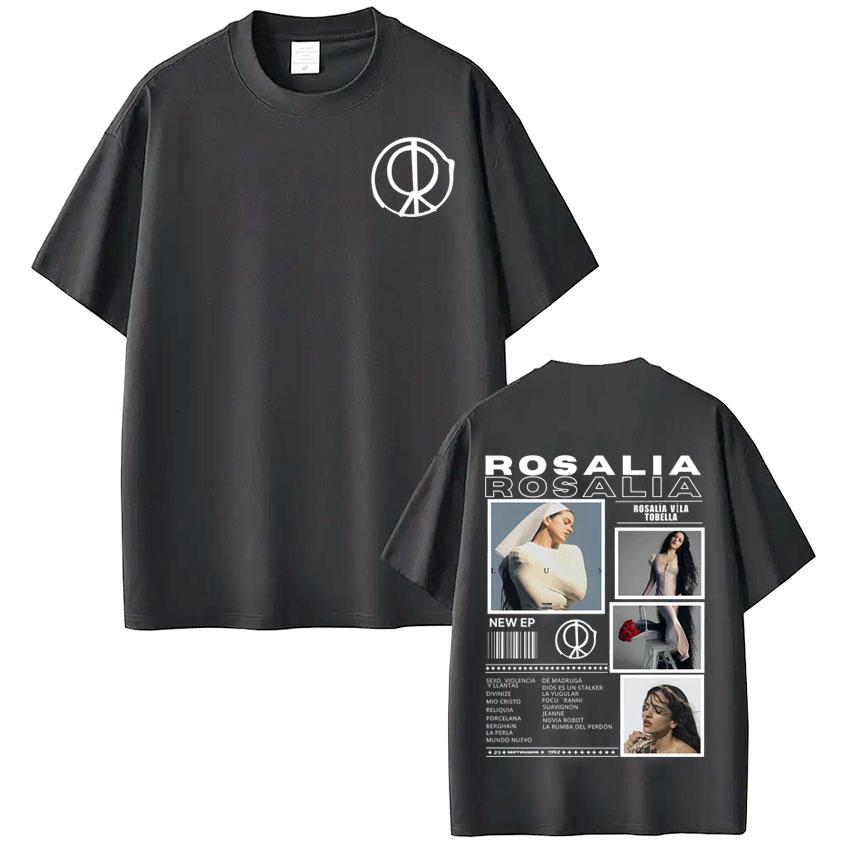Zpěvačka Rosalía LUX Album Tour 2025 Potisk Tričko Pánské Dámské Módní Bavlněná Trička Oversized Hiphop Ležérní Pohodlná Trička Top