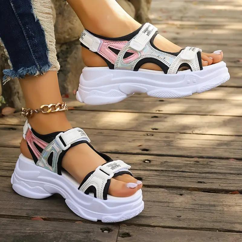 Summer Fashion Comfortable Wear-resistant Thick-soled Height-enhancing Sandals Non-slip Beach Casual Sports Shoes for Women