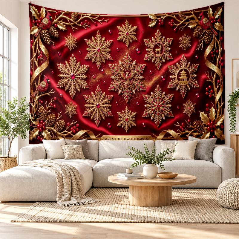 Christmas Printed Tapestry Wall Hanging For Bedroom Living Room Wall Decor Holiday Gift