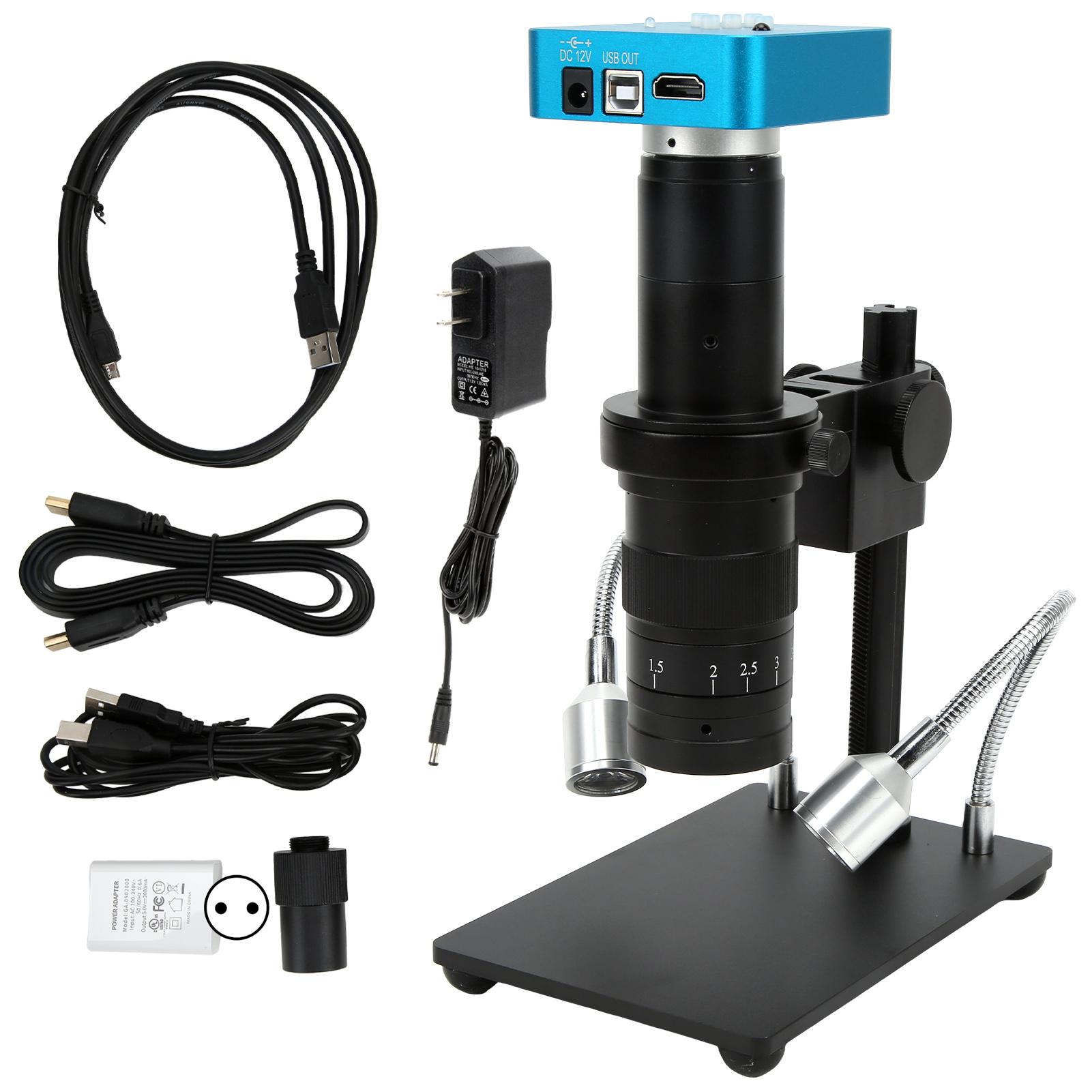 

Industrial Microscope Camera 34MP 2K 180X High Resolution Aluminium Alloy Sturdy Durable USB Microscope CameraEU Plug