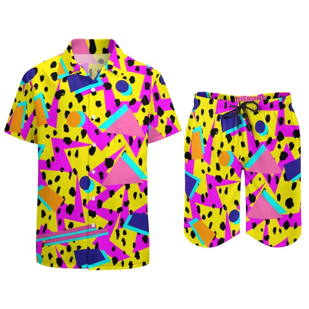 Psychedelic Magic Mushroom Men Sets Printed 3D Print Casual Shirt Beach Shorts Oversized 2Pcs Set Vacation Hawaiian Man Suits
